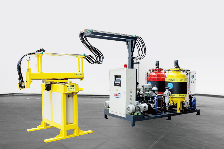 Duo-component Polyurethane princeps pressura spumans apparatus cum xy axis Manipulator
